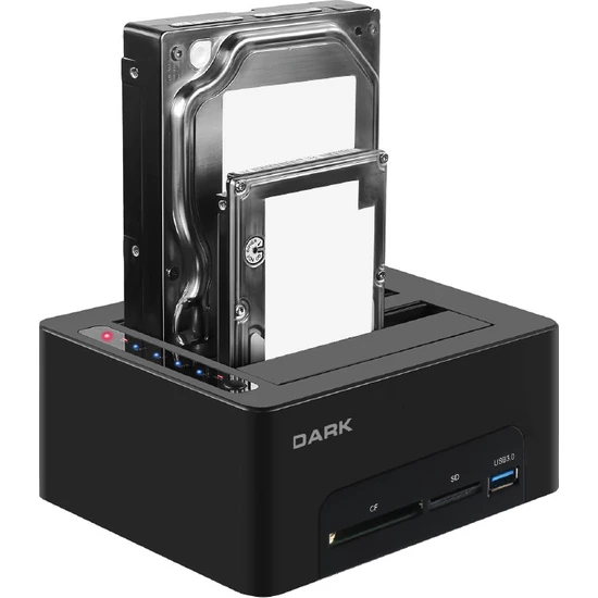 Dark Storex.D27CR USB3.0 Dual 2.5"/3.5" SATA Kart Okuyuculu Clone Destekli Docking Station