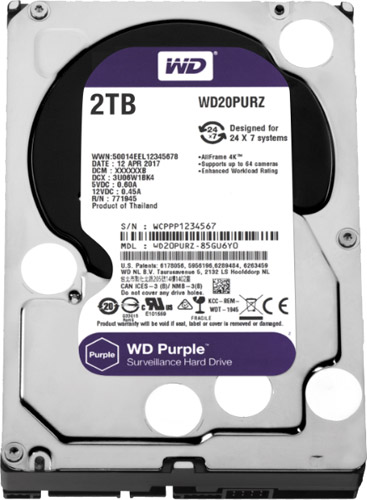 WD Purple 3,5" 2TB Harddisk Sabit Disk WD20PURZ 